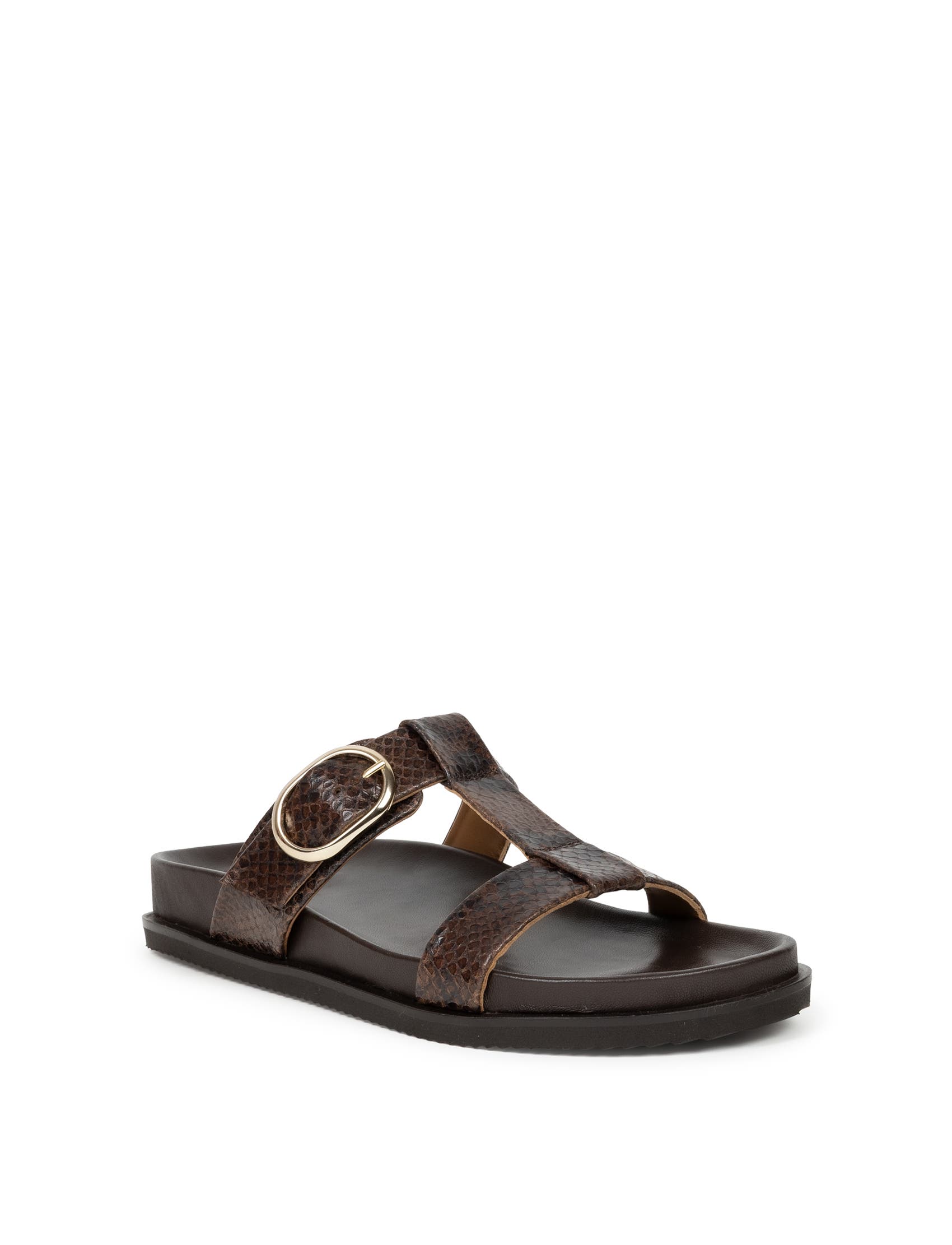 Fajar Flat Sandals, Alternate, color, Cobra Brown