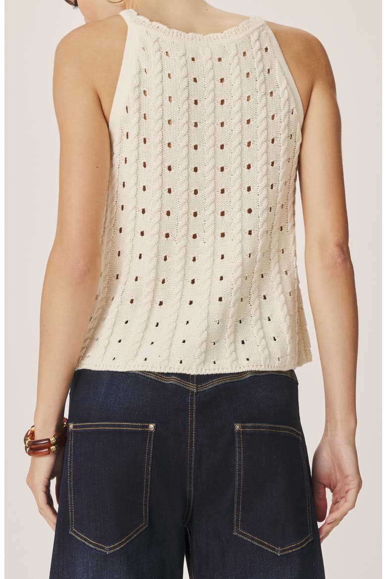 Foster Sleeveless Cotton Sweater, Alternate, color, SHELL WHITE