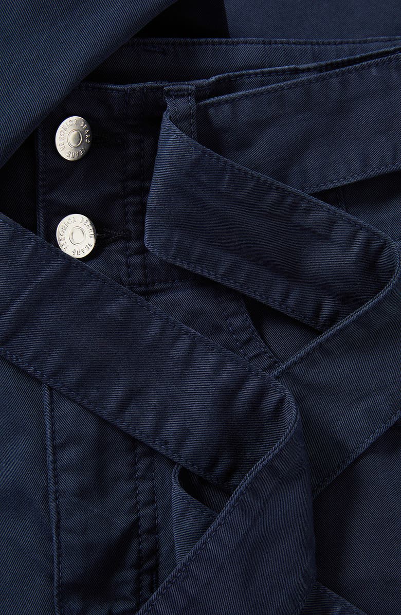 Veronica Beard Rosanna Corset High Waist Wide Leg Jeans, Alternate, color, Navy