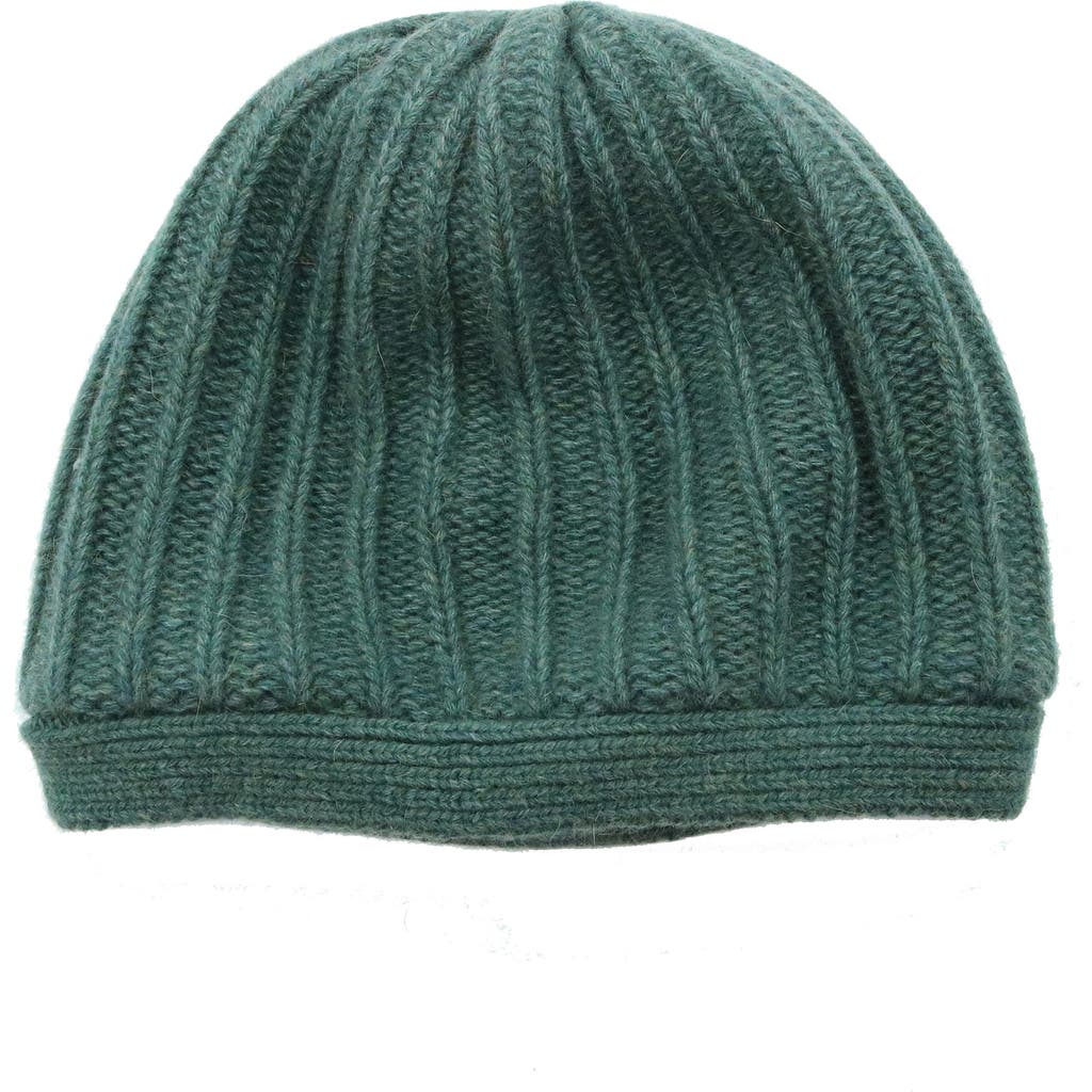 Portolano Rickrack Stitch Wool Blend Beanie In Green