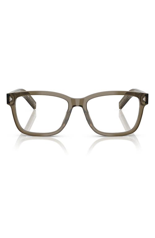 Prada 53mm Rectangular Optical Glasses In Transparent