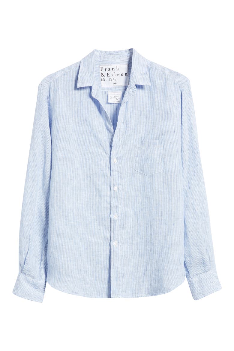 Eileen Relaxed Button-Up Shirt, Alternate, color, THIN BLUE