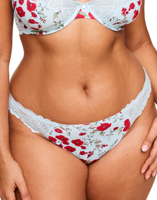 Adore Me Aleena Thong Panties In Floral Blue