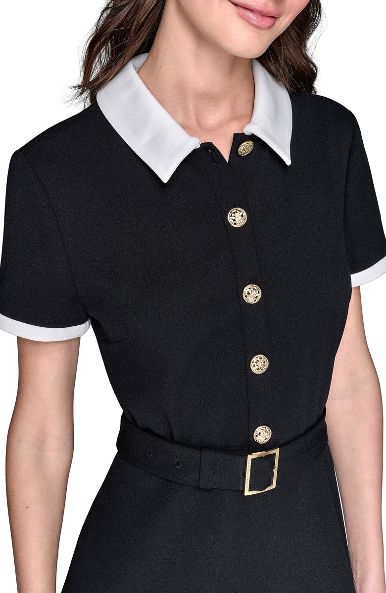 KARL LAGERFELD Belted Scuba Crepe Midi Dress, Alternate, color, 