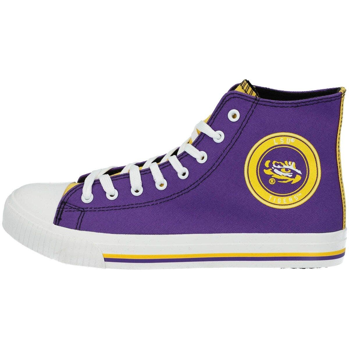 FOCO Men's FOCO LSU Tigers High Top Canvas Sneakers, Alternate, color, 