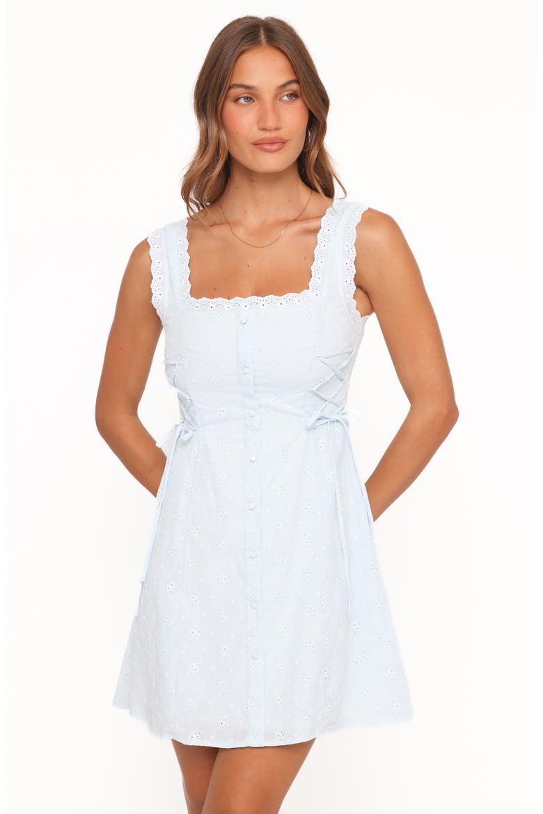Davida Minidress, Alternate, color, PALE BLUE BRODERIE