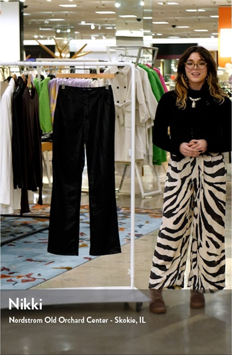 Faux Leather Straight Leg Trousers, sales video thumbnail