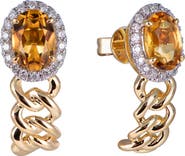 Kahn High Jewelry Citrine Earrings with Diamonds
