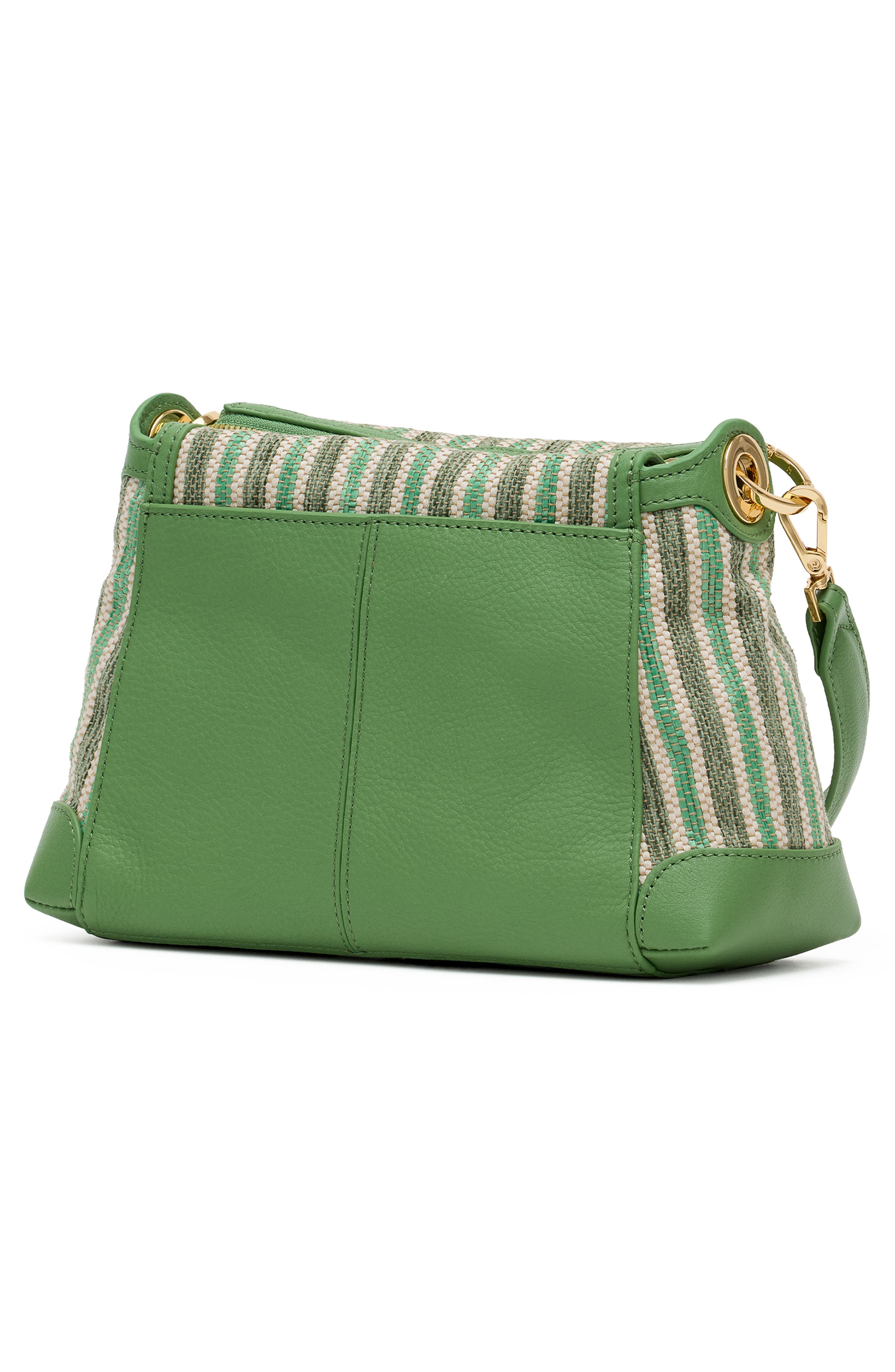 HAMMITT Medium Bryant Shoulder Bag, Alternate, color, Pickle Stripe/ Gold