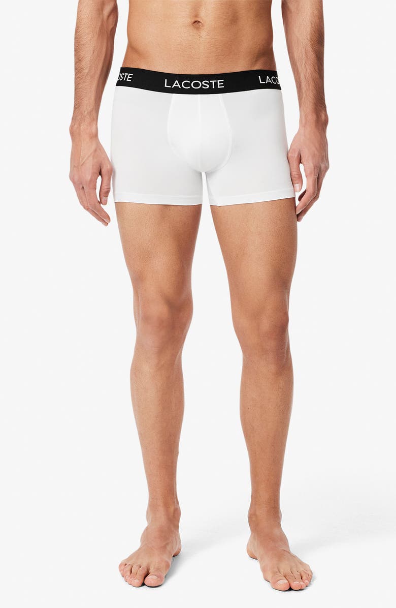 Lacoste Assorted 3-Pack Stretch Cotton Boxer Briefs, Alternate, color, Black/ Lead Grey/ White