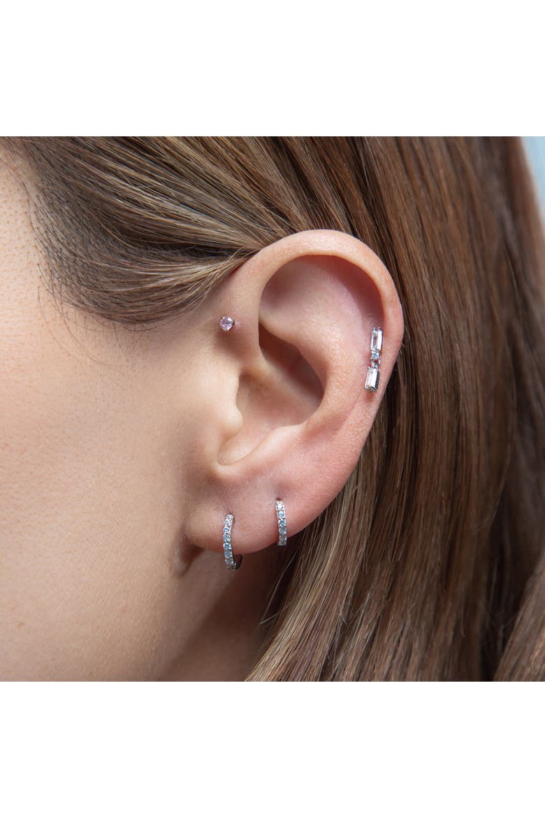 Sterling Silver Seven Mm Huggie Hoop Earring, Alternate, color, Silver