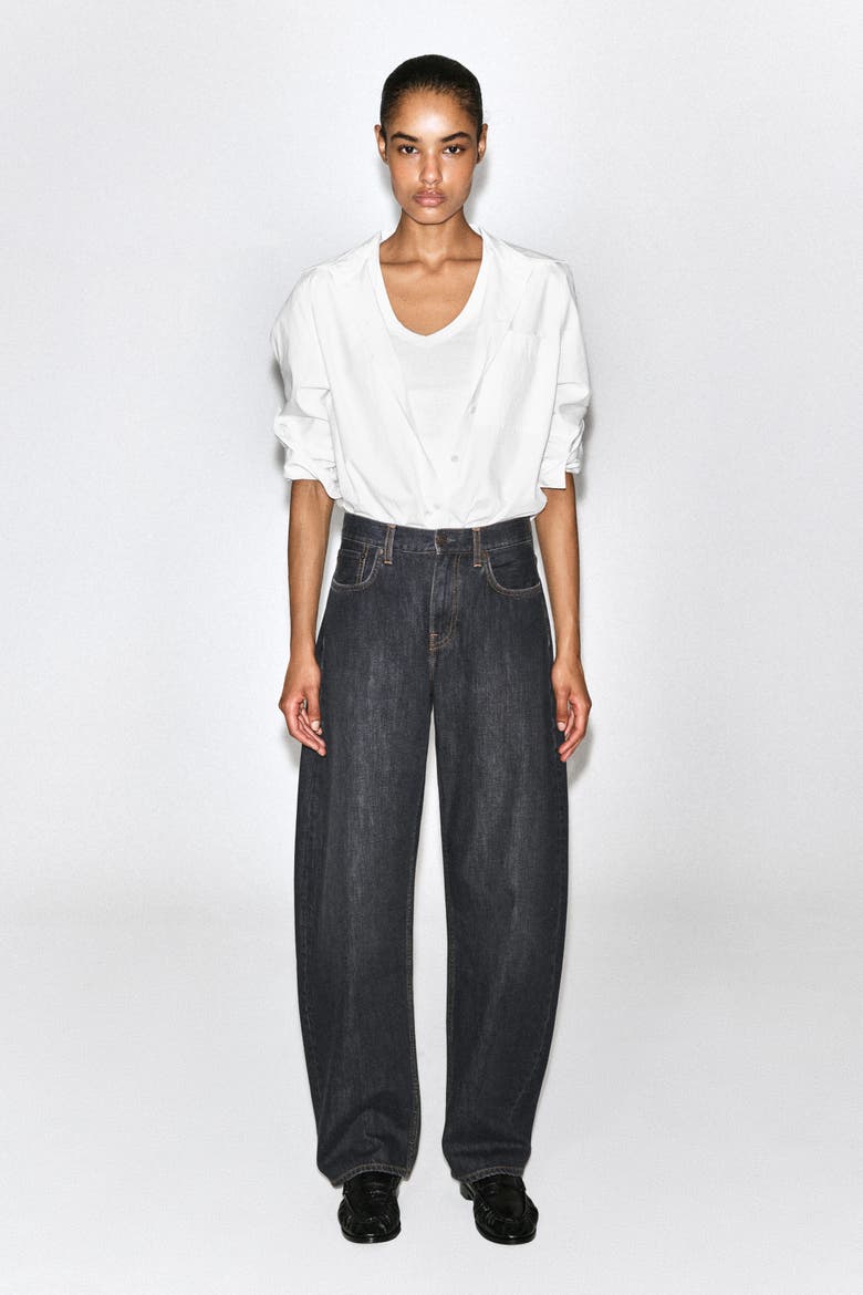 Inlet Curved-leg Jeans, Main, color, DARK GRAY
