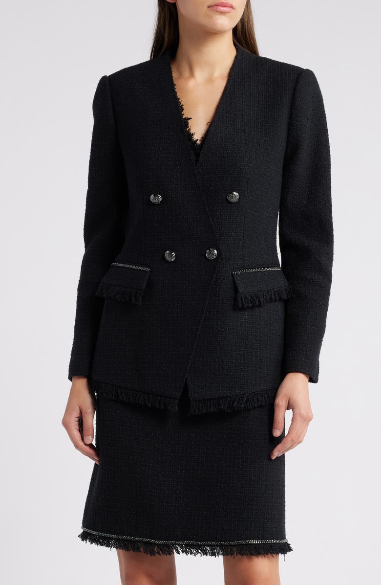 KOBI HALPERIN Blooming Double Breasted Wool Blend Tweed Jacket, Alternate, color, 