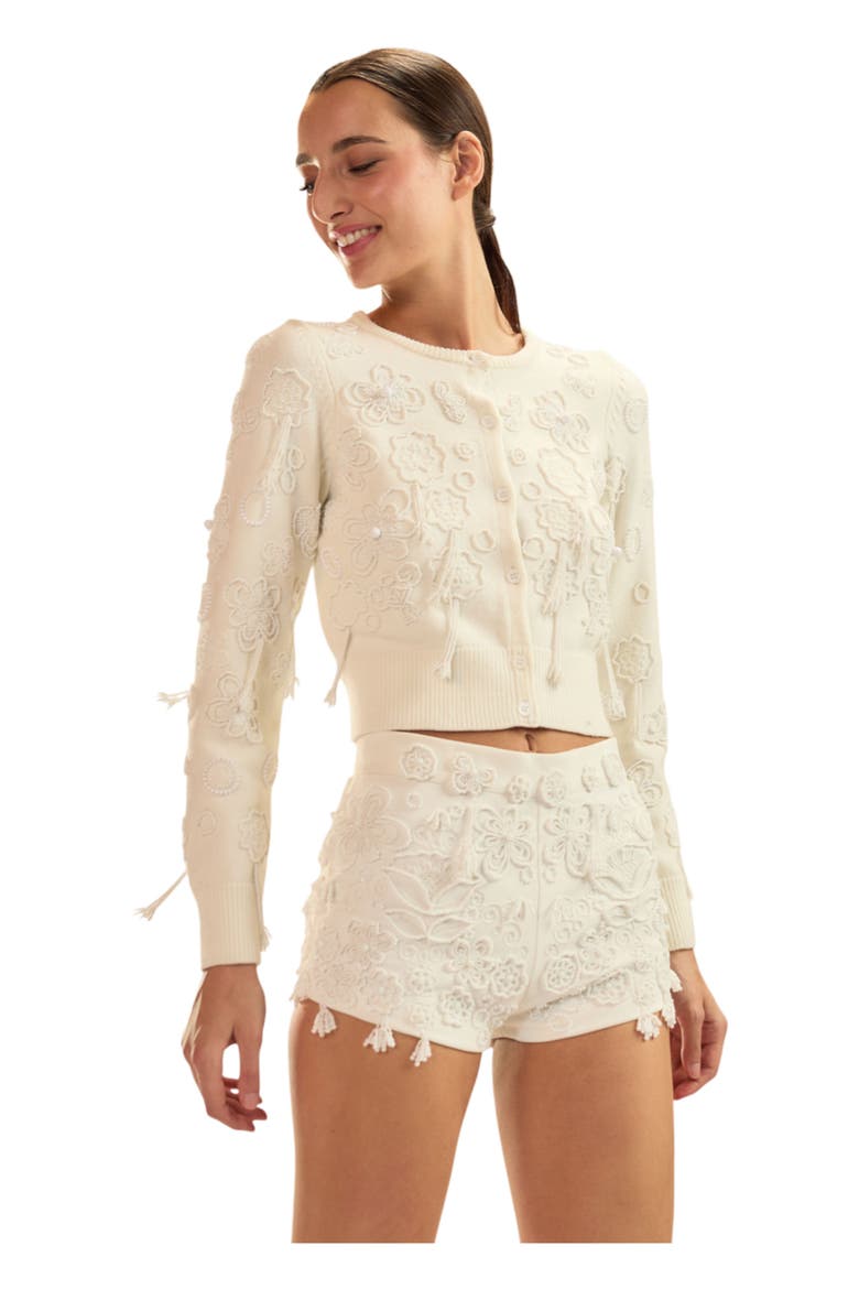 Paloma Shrunken Cardigan, Alternate, color, White