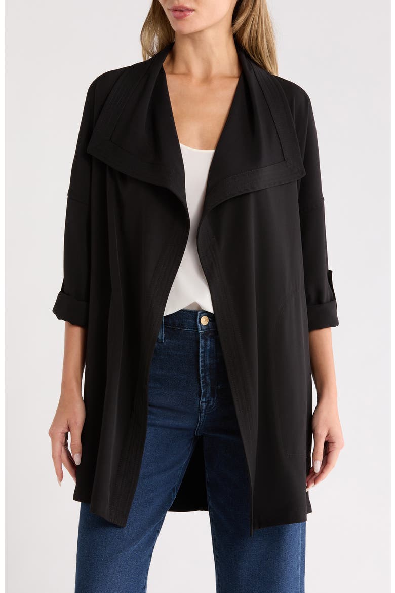 Drape Collared Jacket, Main, color, BLACK