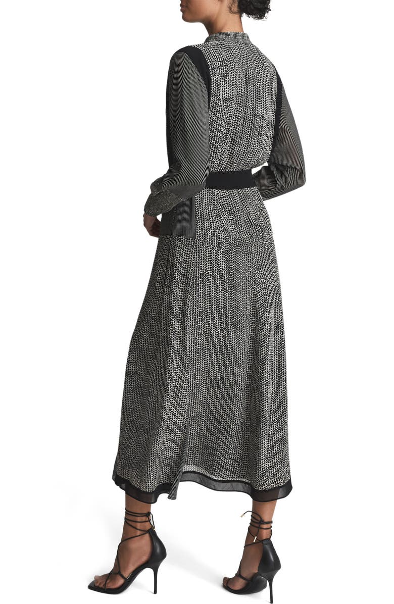 Reiss Tanis Mixed Print Long Sleeve A-Line Dress, Alternate, color, 