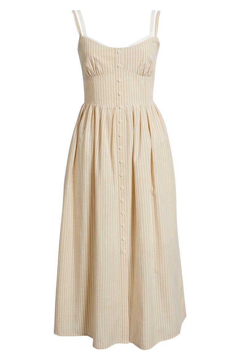 Double Strap Cotton Blend A-Line Sundress, Alternate, color, NATURAL