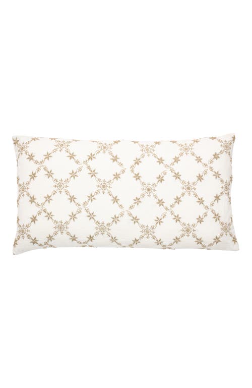 Alamwar Grace Lucknow Lumbar Pillow Cover Shell Linen in Shell/pewter  product