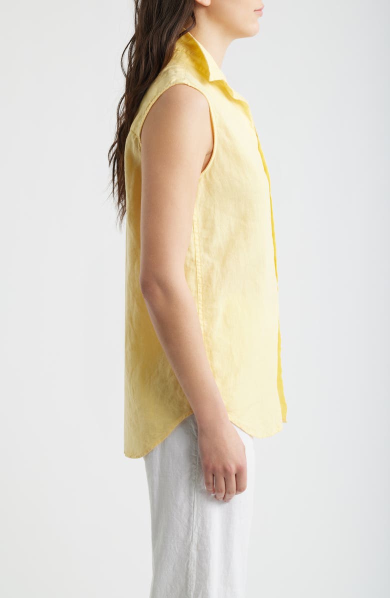 Frank & Eileen Finley Sleeveless Linen Button-Up Shirt, Alternate, color, Sunshine