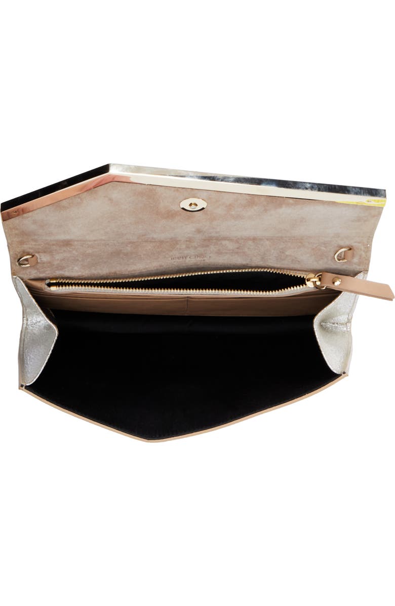 Jimmy Choo Emmie Glitter Leather Clutch, Alternate, color,