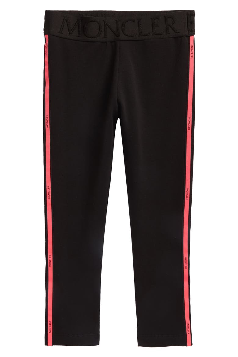 Kids' Logo Stripe Leggings, Main, color, 999 BLACK