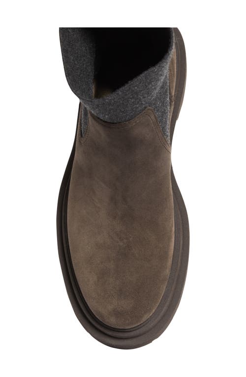 Brunello Cucinelli Cedar Brown Flat Shoes With Elasticated Side Panels And Rubber Sole In Multi