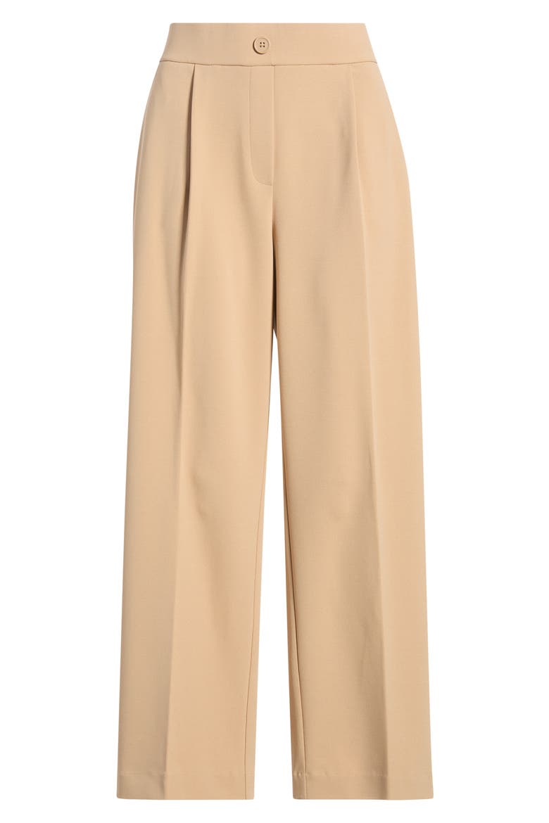 Pleated High Waist Wide Leg Pants, Alternate, color, LIGHT COFFEE
