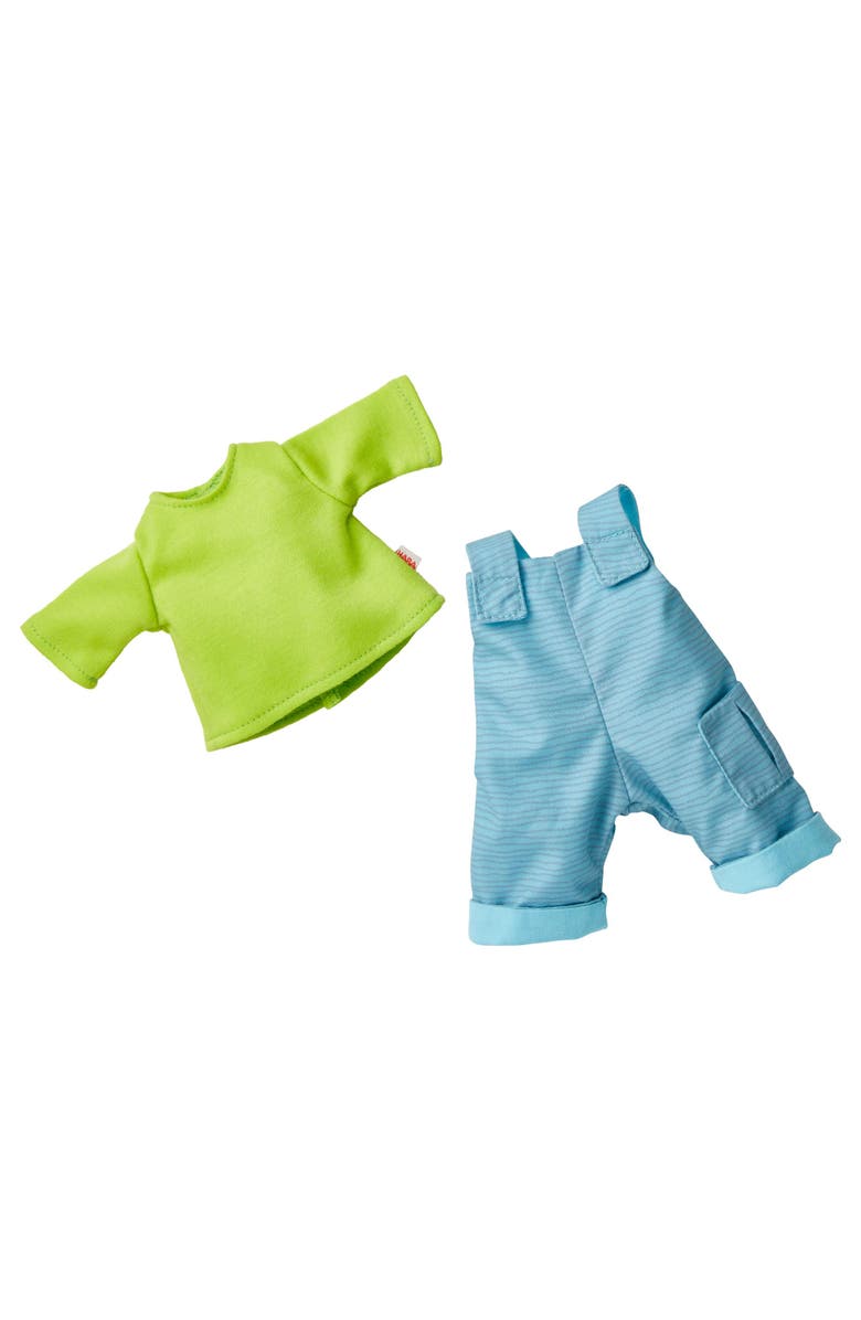 HABA Play Time Outfit for 12" HABA Soft Dolls - Gender Neutral Shirt & Overalls, Alternate, color,