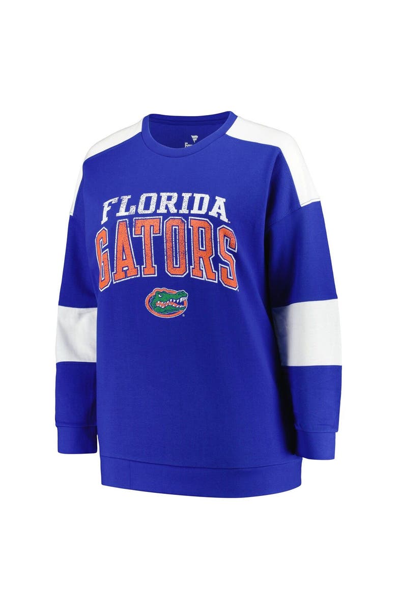 PROFILE Women's Profile Royal Florida Gators Plus Size Striped Pullover Sweatshirt, Alternate, color, Royal