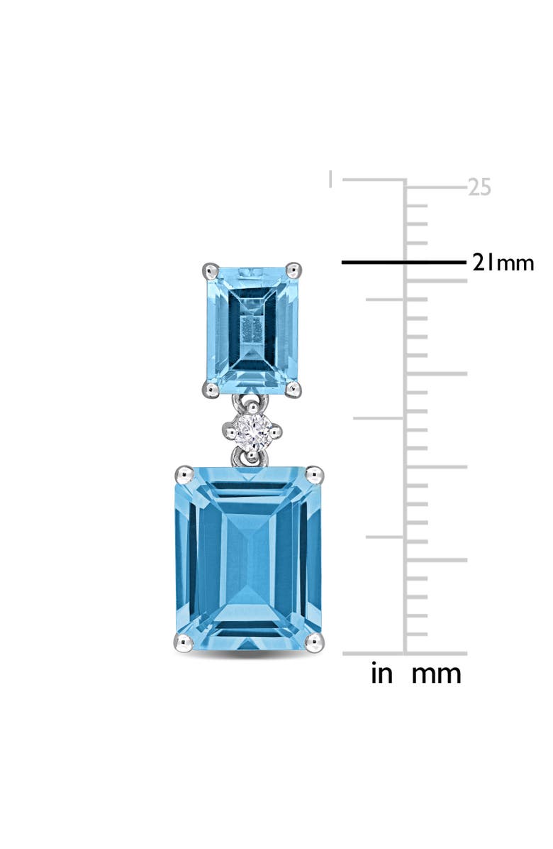 Julianna B. Gemstone & Diamond Drop Earrings 10k, Alternate, color, Blue Topaz