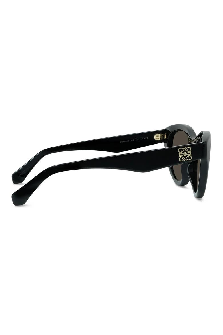 Anagram 53mm Cat Eye Sunglasses, Alternate, color, SHINY BLACK / BROWN