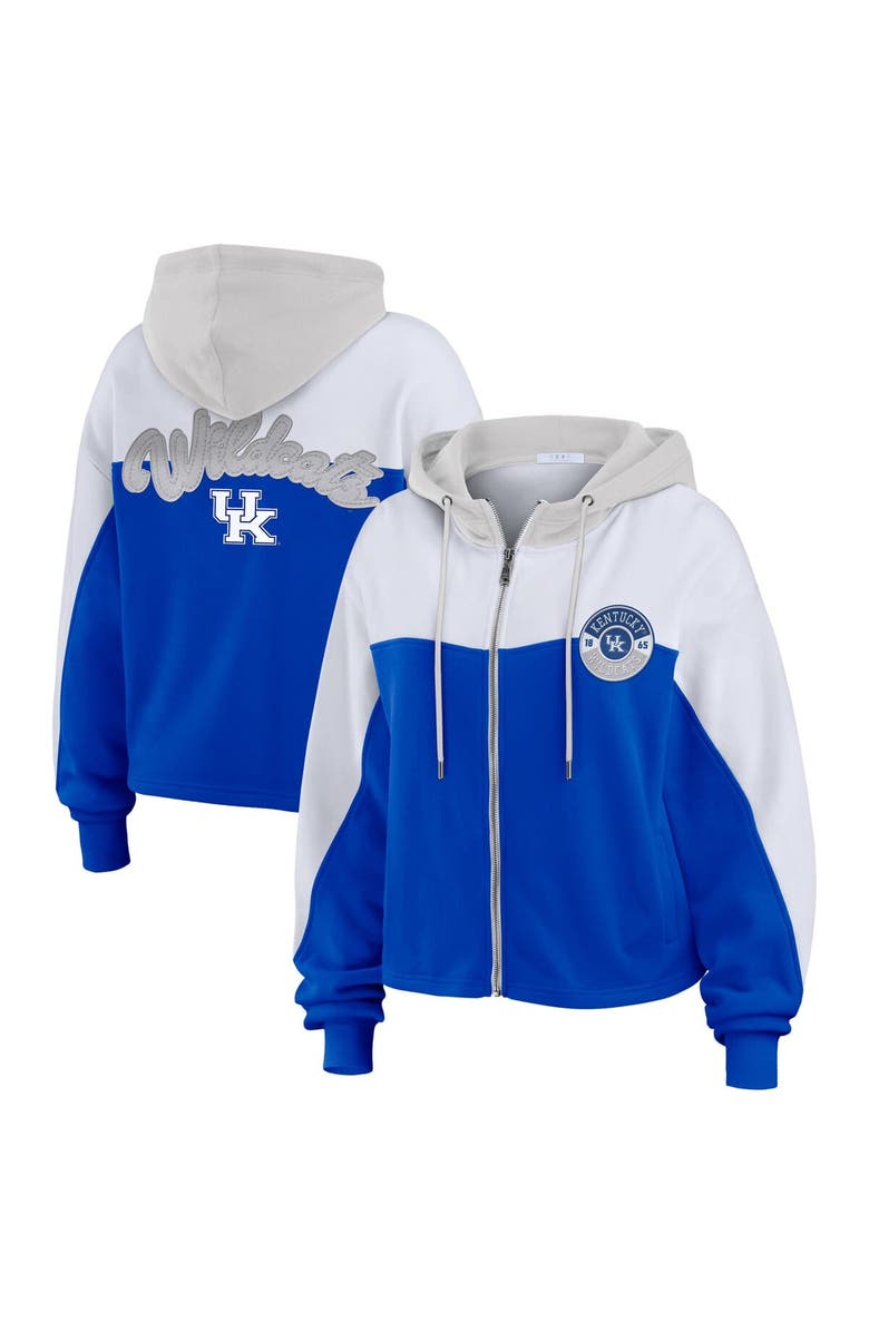 WEAR by Erin Andrews Women's WEAR by Erin Andrews Royal Kentucky Wildcats Color-Block Full-Zip Hoodie, Main, color, 