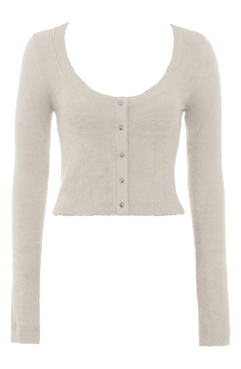 HOUSE OF CB Gene Chenille Crop Cardigan, Alternate, color, Beige