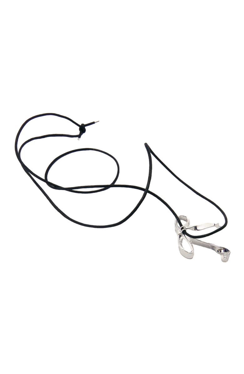 maje Silver bow necklace, Alternate, color, 
