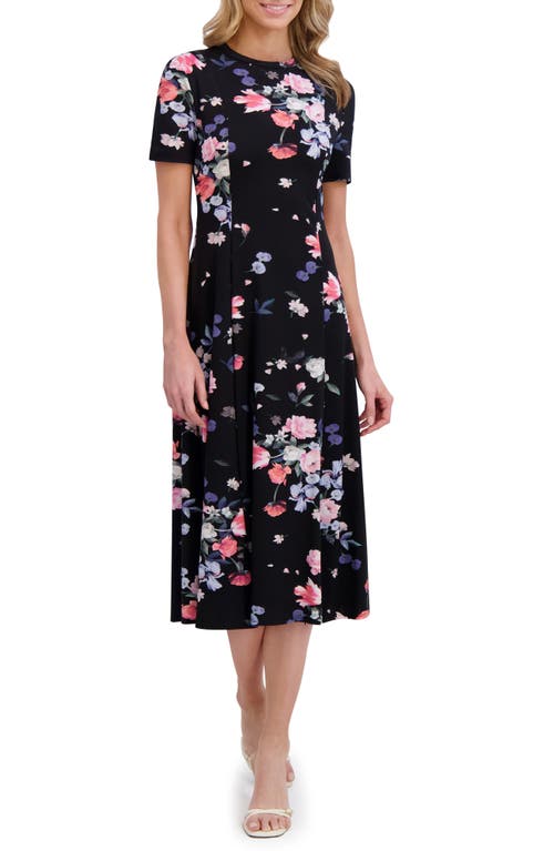 TED BAKER TED BAKER FLORAL JERSEY MIDI DRESS