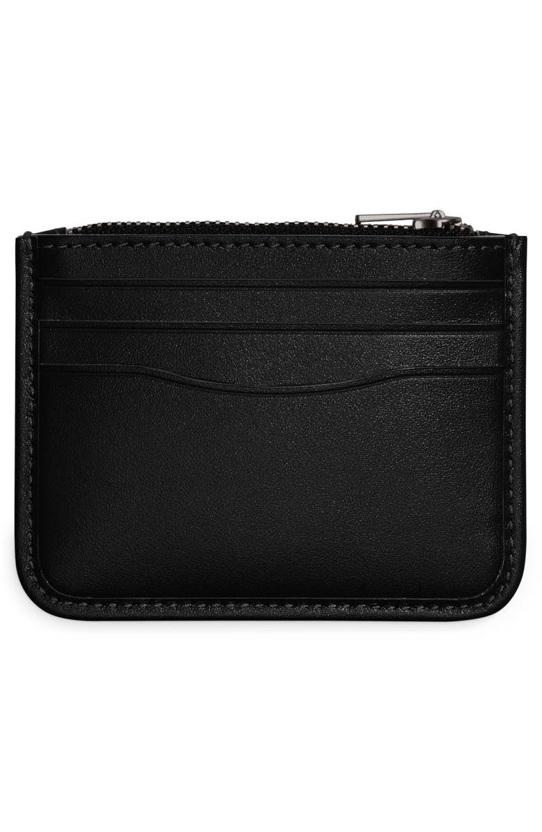 COACH Refined Calfskin Leather Zip Card Case, Alternate, color, 