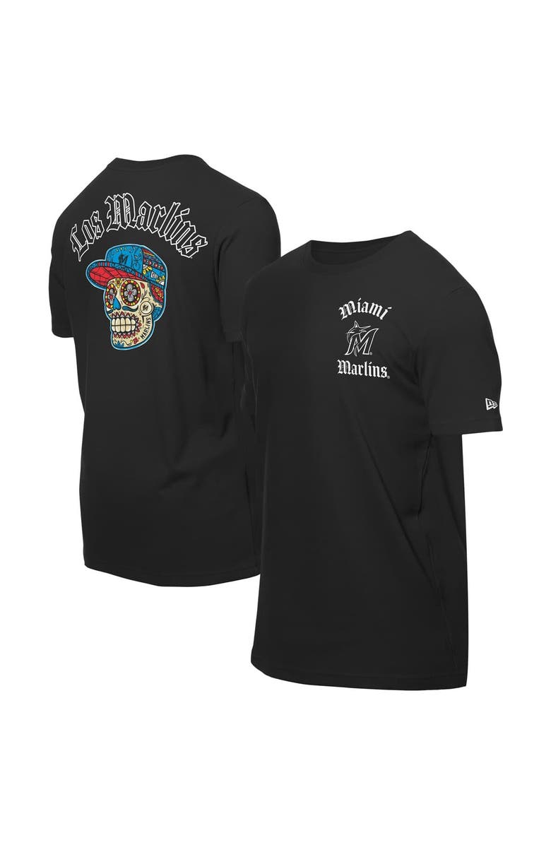 New Era Men's New Era Black Miami Marlins Sugar Skulls T-Shirt, Alternate, color, 