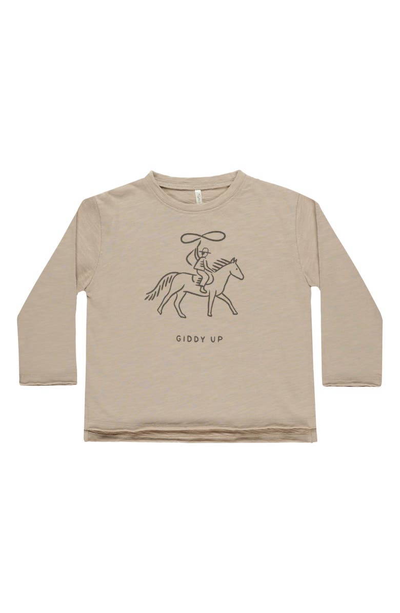 Rylee + Cru Raw Edge Cotton T-Shirt, Main, color, Giddy Up