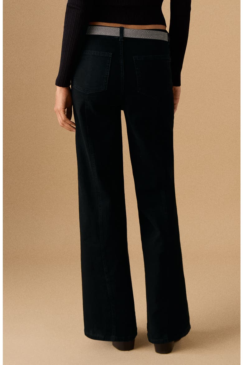 Seamed Wide Leg Jeans, Alternate, color, BLACK DENIM