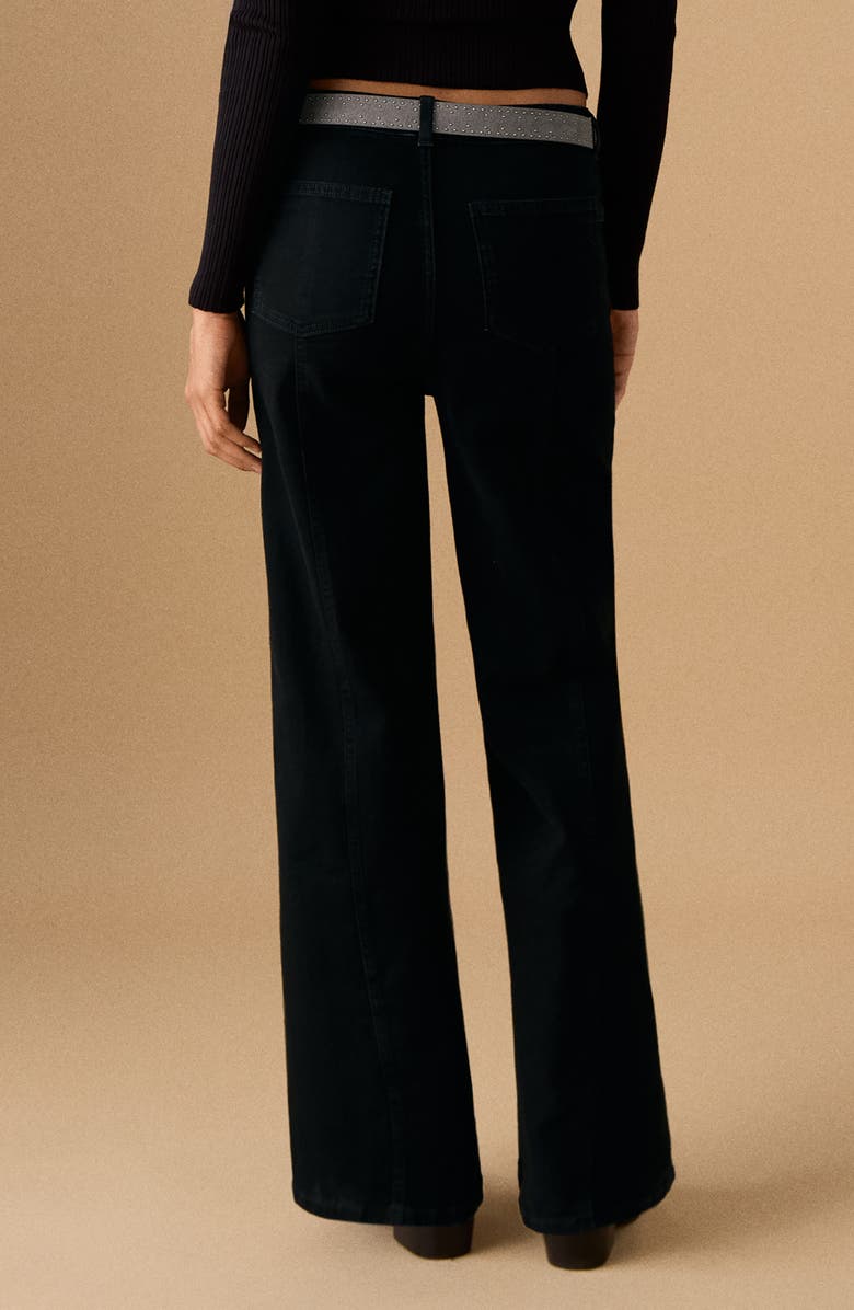 MANGO TEEN Seamed Wide Leg Jeans, Alternate, color, Black Denim