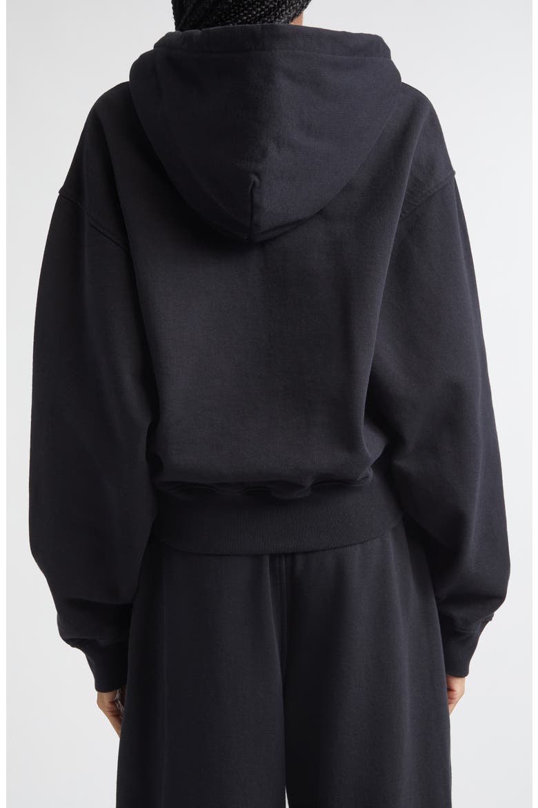 Rhinestone Drawstring Zip Hoodie, Alternate, color, BLACK 2