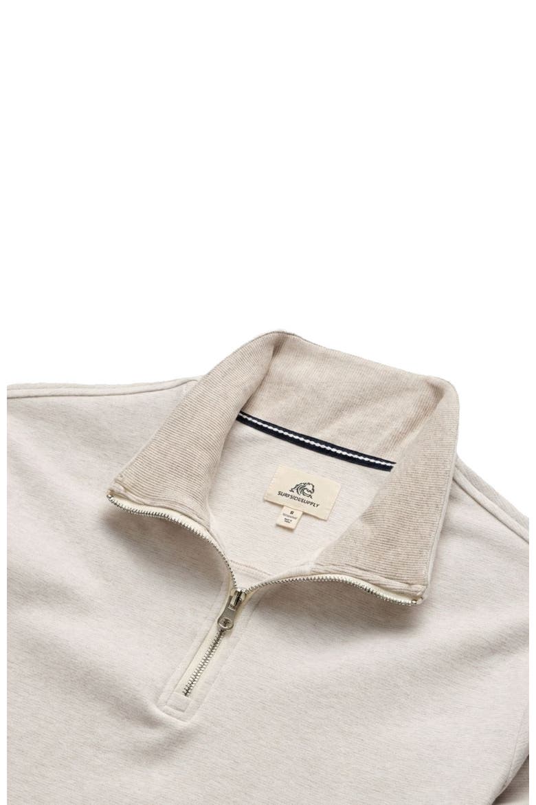 Bobby Stripe Fleece Quarter Zip, Alternate, color, Taupe Heather