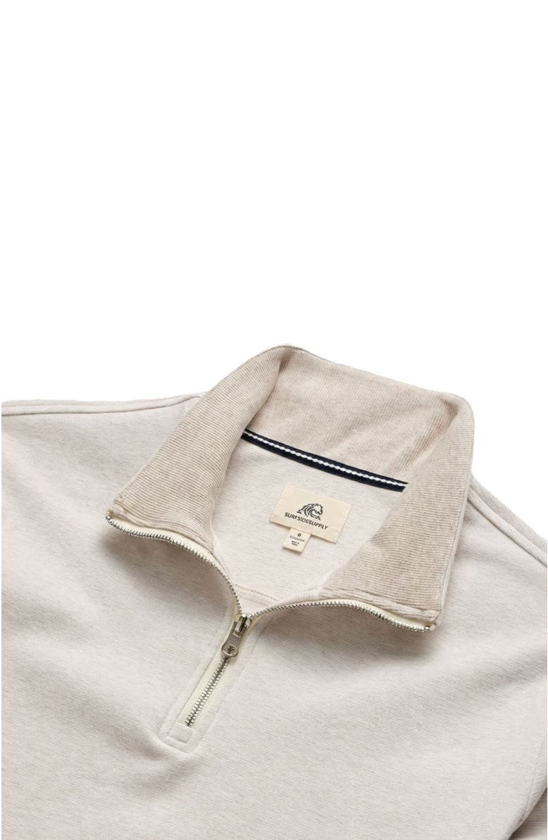 Surfside Supply Co. Bobby Stripe Fleece Quarter Zip, Alternate, color, Taupe Heather