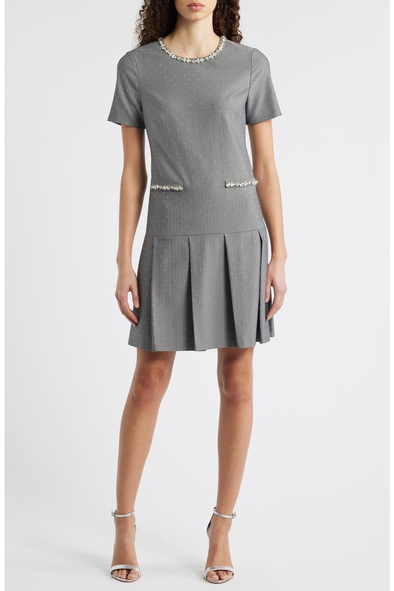 eliza j short cocktail dress Eliza J Floral Embroidered Puff Sleeve Cocktail Dress - Pink - 50% Off