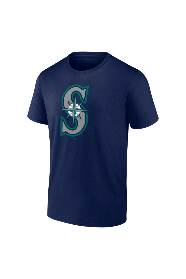 Men's Logo Athletic Navy Seattle Mariners Official Logo T-Shirt, Alternate, color, Navy