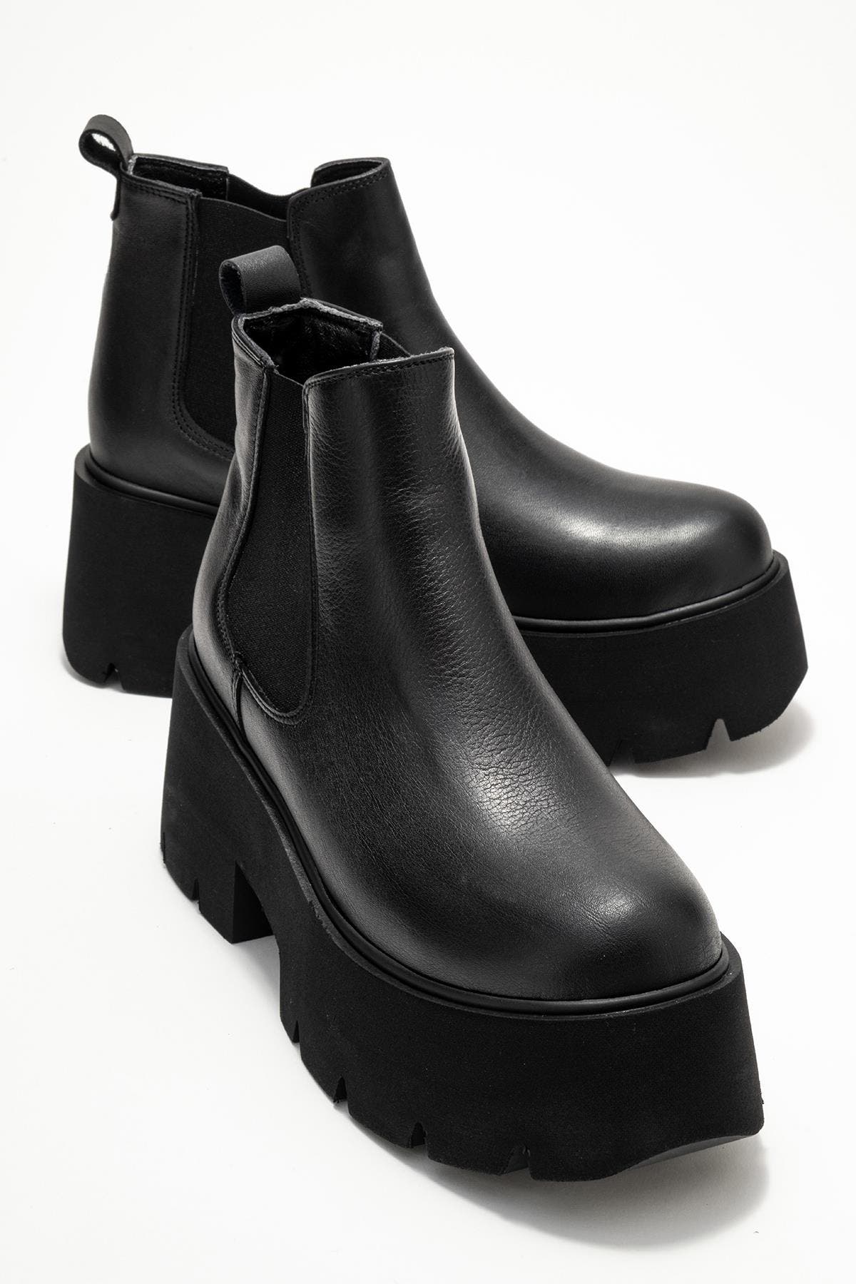 Forever 
Always Shoes Clen Leather Platform Chelsea Boot, Alternate, color, Black Leather