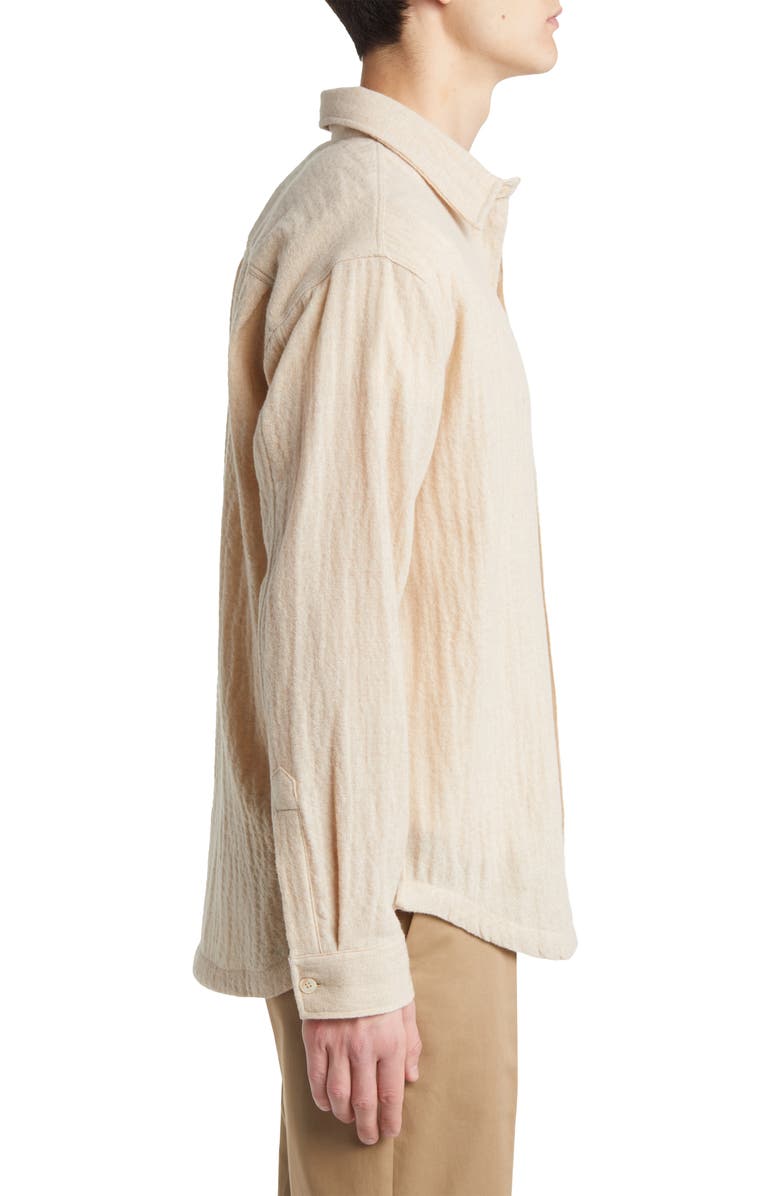 NN07 Adwin 5366 Puckered Wool Blend Button-Up Shirt Jacket, Alternate, color,