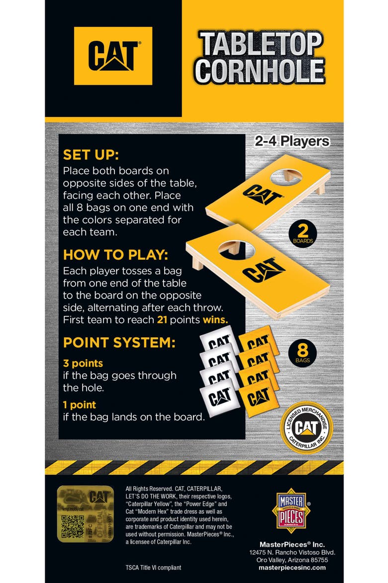 Caterpillar CAT Tabletop Cornhole Game, Alternate, color, Multicolor