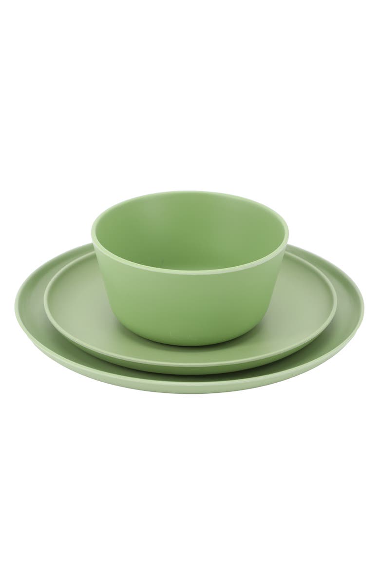 Gibson Home Fairhope 12 Piece Melamine Round Dinnerware Set, Alternate, color, Green