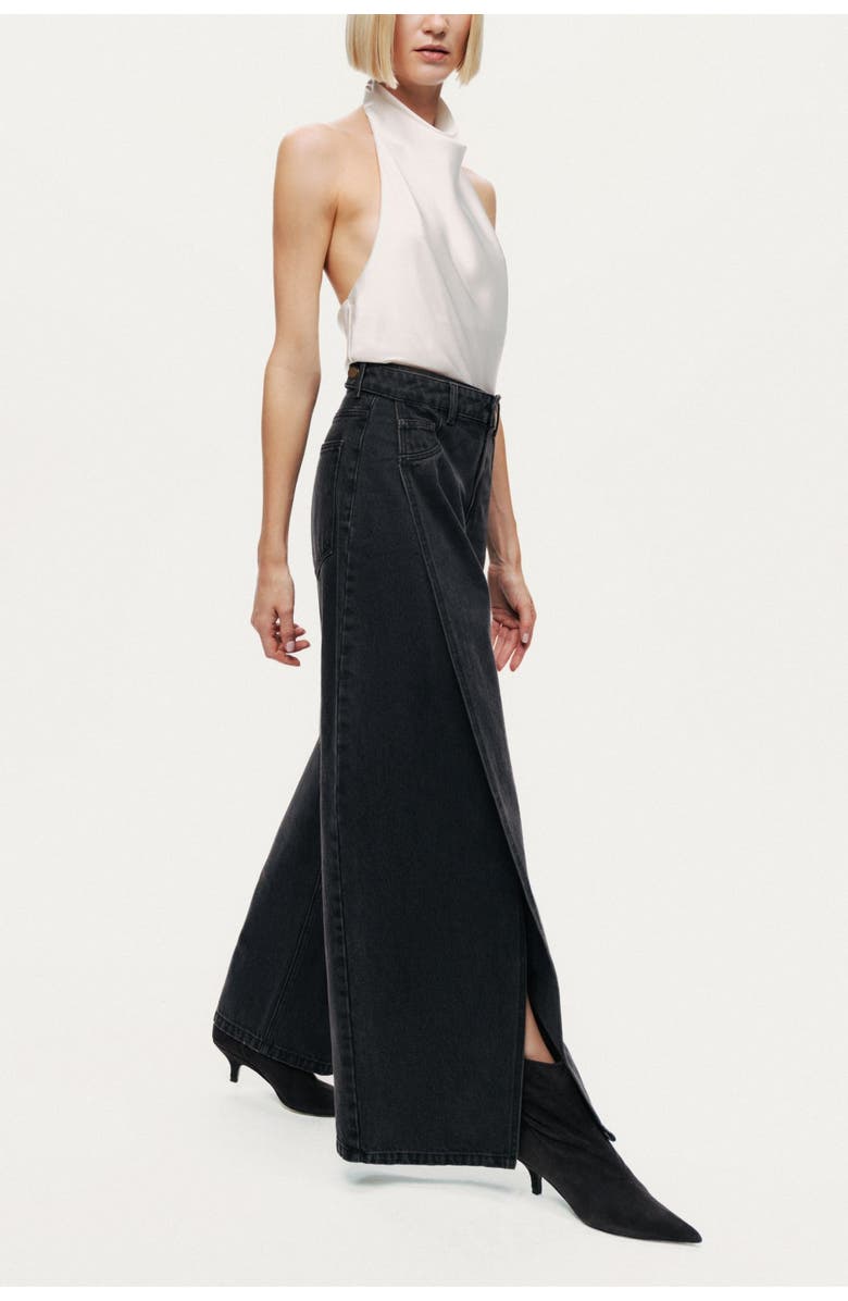 Nocturne Washed Wide Leg Jeans, Alternate, color, Anthracite